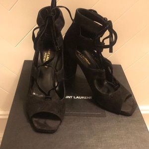 Saint Laurent Suede Black  high heels